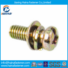 Stock Cross Recessed Small Pan Head Screws with Spring and Plain Washer